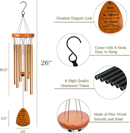 Farewell Gifts for Coworkers Moving Away Gifts for Friends Goodbye Gifts for Coworkers Going Away Gifts for Coworkers Women Retirement Gifts for Women Men Next Chapter Wind Chimes