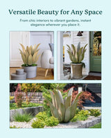 Metal Agave Plant Outdoor Decor - 25.5" H Large Hand Painted Desert Themed Garden Sculpture, Weather Resistant Rustic Yard Art for Lawn Patio, Unique Ornament Gift for Home & Garden