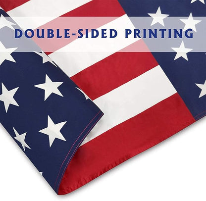 American Flag, Double Sides Priting US Flag 3x5 Ft- Upgrade 3-Ply Longest Lasting USA Flag. Heavy-Duty American Flags with Vivid Color and Brass Grommet for Outdoor & Indoor, Fade & UV Protected