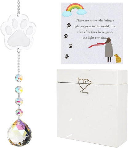 Dog Memorial Gifts for Loss of Dog, K9 Crystal Suncatcher Rainbow Maker Pet Memorial Gifts for Dogs/Cats, Handmade Sun Catcher Window Hanging for Pet Lovers,Thoughtful Pet Loss Sympathy Gift