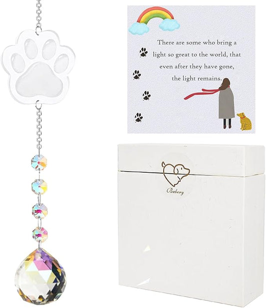 Dog Memorial Gifts for Loss of Dog, K9 Crystal Suncatcher Rainbow Maker Pet Memorial Gifts for Dogs/Cats, Handmade Sun Catcher Window Hanging for Pet Lovers,Thoughtful Pet Loss Sympathy Gift