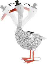 Porch Goose Garden Statue, Solar Metal Goose Yard Statue, 20 Inches High Geese Decoration, Garden Decor for Outside, Outdoor Goose Figurine for Patio, Porch, Yard, Lawn Ornament, Garden goose Gift