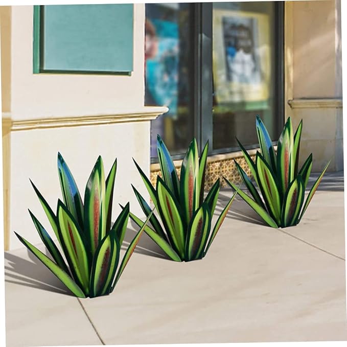 Tequila Rustic Sculpture,Rustic Hand Painted Metal Agave Plant,DIY Metal Plant Garden Yard Sculpture, Green Tequila Rustic Sculpture Metal Agave Plant Iron Art Agave Sculpture Statue