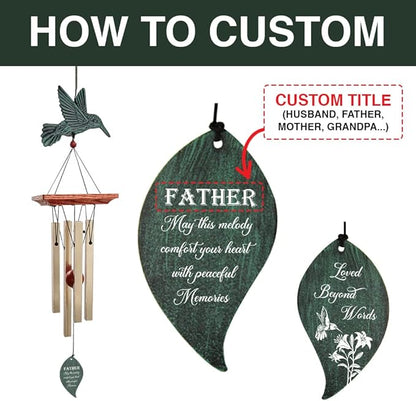 ASTARIN Memorial Custom Wind Chimes for Loss of Loved One, Wind Chimes for Patio Yard Decor, 24'' (Condolences-8)