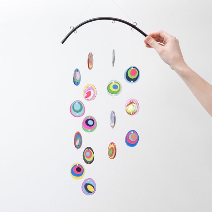 Bits and Pieces - Beautiful Fused Hanging Glass Garden Art - Colorful Window Suncatcher and Wind Chimes