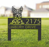 Scottish Terrier Dog Metal Address Sign House Number Scottish Terrier Dog Plaque Stake Scottish Terrier Dog Sculptures Sign for Park Yard Lawn Courtyard Patio Ranch Farmer Gardening.