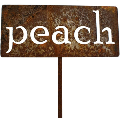 Classic Metal Garden Markers 19 Inches Tall (peach, Naturally Rusted)