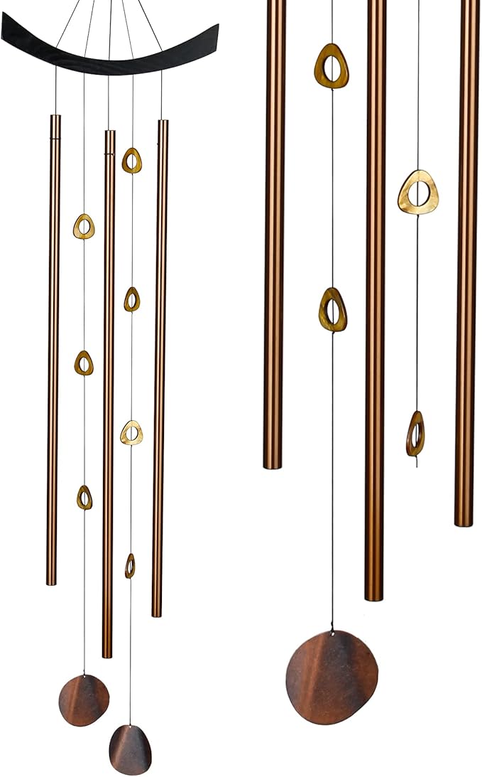 Woodstock Chimes Signature Collection, Woodstock Feng Shui Chime, 41'' Chi Energy Tiger's-Eye Eastern Energies Wind Chimes for Outdoor, Patio, Home or Garden Décor (CET)