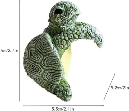 2Pcs Turtle Figurines Plant Pot Hang Decor Resin Tortoise Sculpture Garden Balcony Yard Decoration