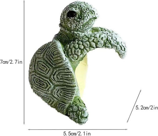 2Pcs Turtle Figurines Plant Pot Hang Decor Resin Tortoise Sculpture Garden Balcony Yard Decoration