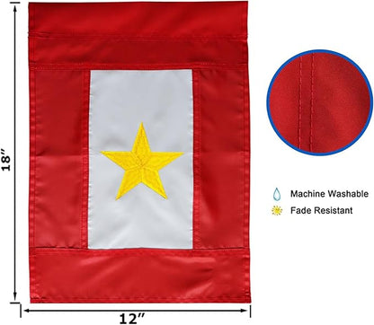 Premium Military Service Garden Flag Embroidered One Golden Star 12.5×18 Inches- Oxford Nylon 210D | USA Family Member On Service Army Navy Marine Corps Decoration Gift Yard House Banner