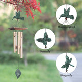 ASTARIN Hummingbird Wind Chimes Personalized, Small Memorial Wind Chimes Outdoor, Wind Chimes with 4 Square Metal Tubes for Patio Home Yard Housewarming Hanging Decor,Bird Collection