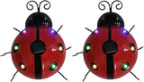 Solar Ladybug Lights Metal Garden Decor for Outside Cute Ladybugs Yard Art Lawn Ornaments Sculptures & Statues with Solar Lights Outdoor Fence Decoration for Patio
