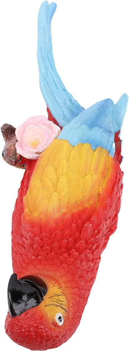 Sculpture, Carving Weather Proof Decor Ornaments with Vibrant Colors, for Garden Balcony Patio Indoor (Left Red)