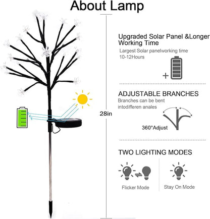 Solar Garden Lights Garden Decor, Solar Flowers Outdoor Decorative,2Pack 40LED Fairy Solar Lights Outdoor Waterproof Outside Yard,Patio,Pathway Decorations,Gardening Gifts for Women Mom