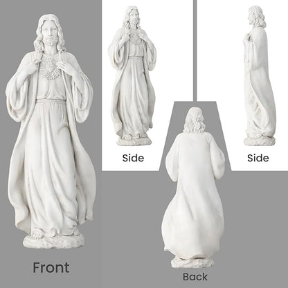 EROMMY 24.8'' Sacred Heart of Jesus Statue Hand-Painted Catholic Jesus Christ Figurine for Garden, Outdoor Yard, Patio, Lawn, Hallway, Religious Gift
