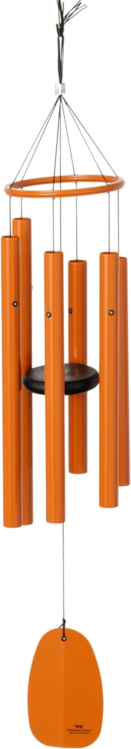 Woodstock Chimes Bells of Paradise Medium 32" Orange Outdoor Memorial Gift, Wind Chimes for Backyard, Porch, Garden Patio Decor, Deep Tone Windchime BPMTER