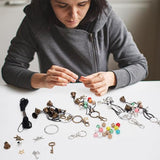FREEBLOSS 4 Set 50+pcs DIY Witch Keychain Kit Witches Wind Chimes Witch Bells Kit Witch Craft Kit Witchy Home Decor Witch Decor Witch Bells for Keys for Protection Witch Craft for Beginners