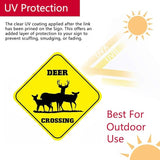 Deer Crossing Signs Square Funny Metal Signs for Home Decor Kids Room Gate Yard Sign Novelty Gifts 12"x12"