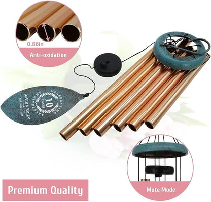 ASTARIN Personalized 20th 50th Anniversary Wind Chime, Happy Anniversary Wedding Valentine's Day Gift for Wife Husband Men Women Sister, Keepsake Decorations for Parents Couples(Produced in USA)