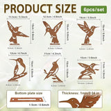 6 Pcs Hummingbirds Fence Decor, Outdoor Garden Metal Bird Decoration, Metal Art Ornament for Yard, Double-Side Design