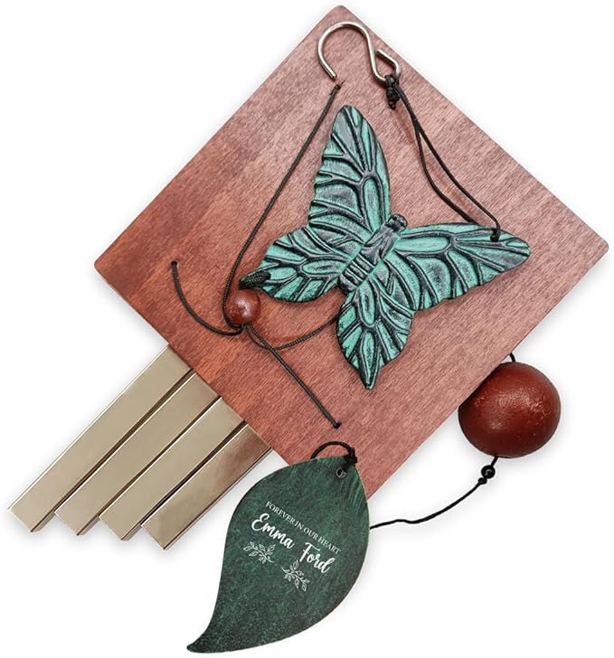 ASTARIN Memorial Custom Wind Chimes for Loss of Loved One, Wind Chimes for Patio Yard Decor, 24'' (Condolences-7)