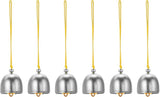 PATIKIL 6 Pcs Wind Chime, Hanging Bells Temple Bells Retro Outdoor Hanging Metal Chinese Wind Chime Round for Outside Garden Camping, Silver Yellow
