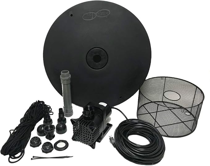 Custom Pro 1/3 HP Floating Pond and Lake Fountain Complete Kit - Powerful 3500 GPH Pump, 4 Spray Styles, 100 Foot Cord and More - Easy to Assemble