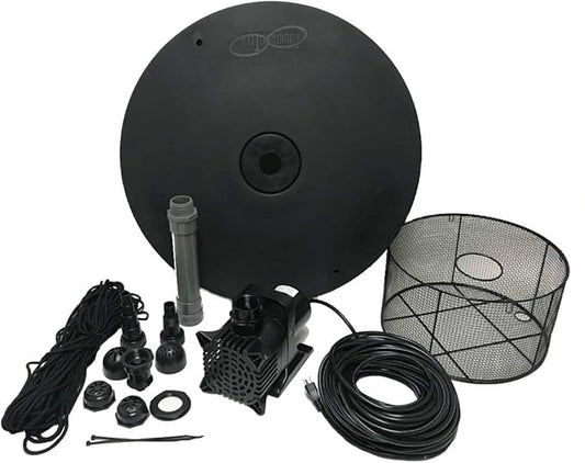 Custom Pro 1/3 HP Floating Pond and Lake Fountain Complete Kit - Powerful 3500 GPH Pump, 4 Spray Styles, 100 Foot Cord and More - Easy to Assemble