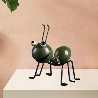Garden Sculpture Metal Ants Hanging Wall Art Garden Lawn Yard Landscaping Decoration Home Gardening Gift Ornament (Green)