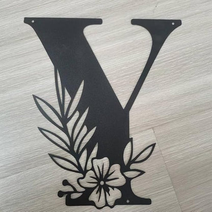 Metal Name Sign,Initial Welcome Letter Monogram Wall Decor,Wall Art Last Name Signs,Garden Door Decor for Outside,Wedding,House Warming Gift,12 inch in Height (Letter K)