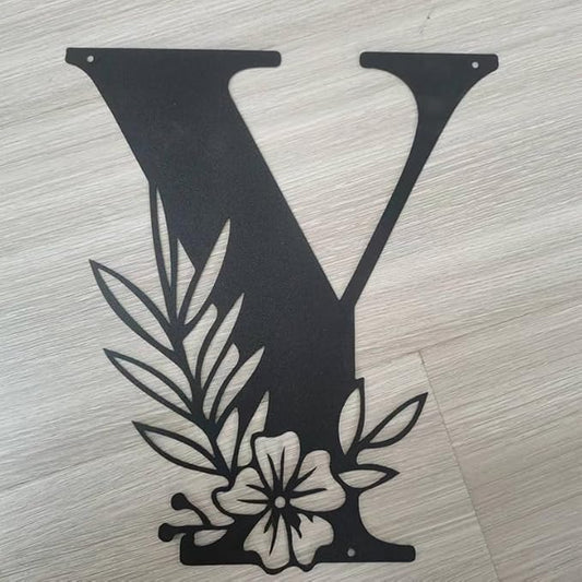 Metal Name Sign,Initial Welcome Letter Monogram Wall Decor,Wall Art Last Name Signs,Garden Door Decor for Outside,Wedding,House Warming Gift,12 inch in Height (Letter K)
