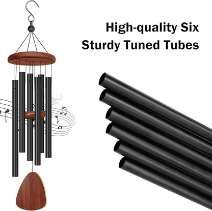 2 Pack Wind Chimes for Outside, Memorial Wind Chimes with 6 Aluminum Tubes, Sympathy Wind Chime Outdoor Gift Decoration for Garden Patio Yard