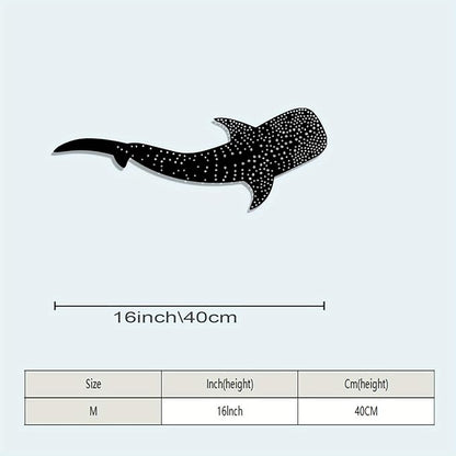 WPCJREU Whale Shark Metal Wall Art, Ocean Statue Mural, Indoor/Outdoor Decor for Living Room, Patio & Garden, for Marine Lovers - Durable Shark-Themed Wall Art(40cm/15.74in)