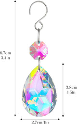 H&D HYALINE & DORA 3Inch Crystal Suncatcher Bauhinia Prisms Pendants 10Pcs Chandelier Crystals Replacement Hanging Sun Catcher Beads for DIY Arts Crafts Decor (AB)