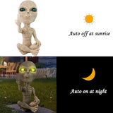 Solar Light Alien Statues Sculpture，Funny UFO Extraterrestrial Figurine for Home Garden Yard Art Outdoor Decoration.
