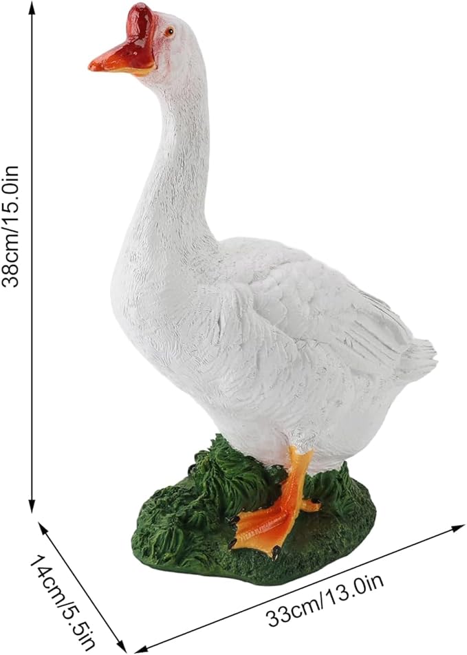 Garden Statues Goose Figurine Farm Animal Sculpture Lifelike Outdoor Statue for Pond Garden Decor Unique Design with Vibrant Colors Yard Ornaments Decor
