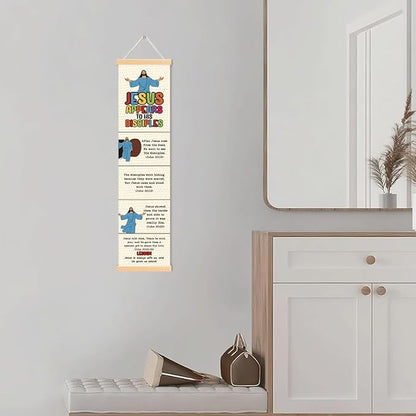 Jesus Appears to His Disciples Banner, Church Banner, Christian Rustic Hanging Door Flag, Farmhouse Decorations Outdoor Indoor, Church Activity Decor, Bible Lesson, Scripture and Words Decorations