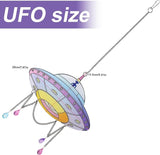 Colorful UFO Hanging Decoration with Chain & Bead Alien UFO Hanging Sun Catcher Ornament for Home Garden Christmas UFO Party Gift