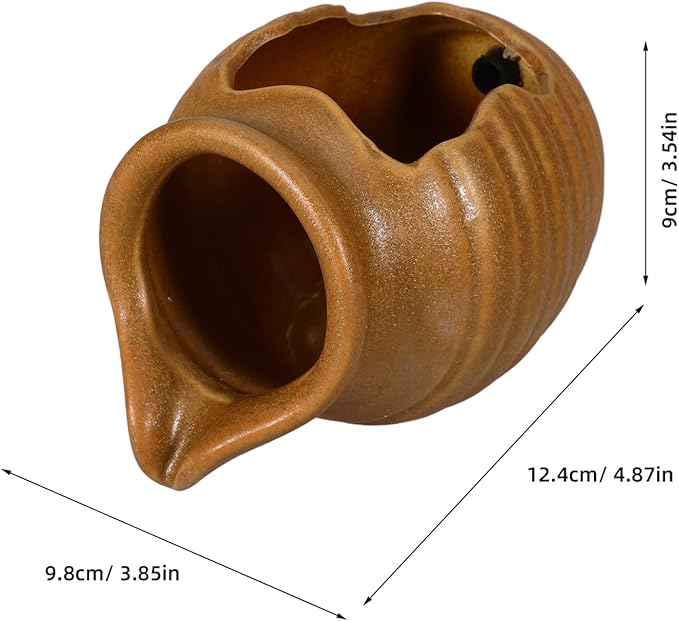 Milisten Ceramic Water Fountain Jar with Circulating Water Flow Indoor Outdoor Hydroponic Vase for Garden Patio Pond Decor and Fish Tank Waterfall Feature