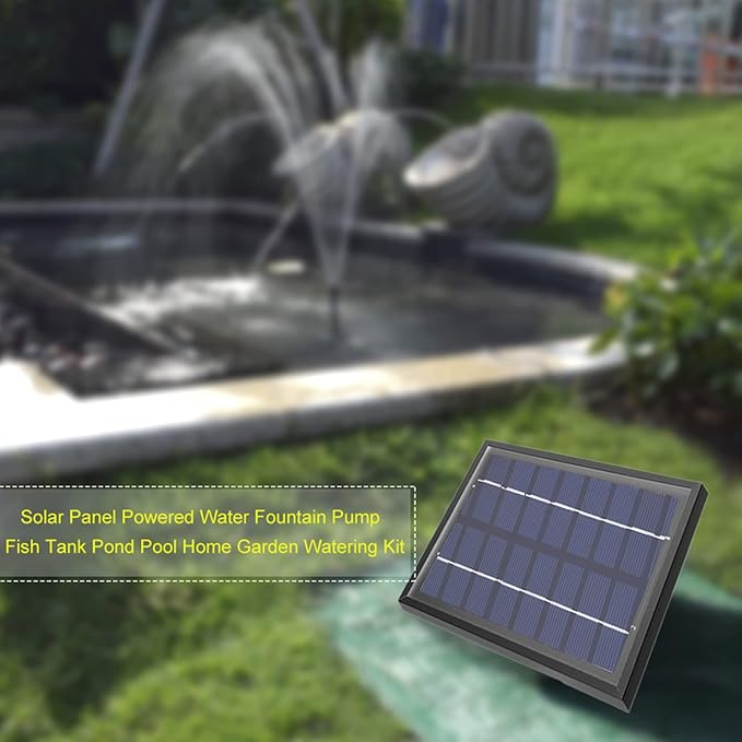 Solar Fountain for Bird Bath, 1.8W Solar Panel Water Pump Kit Outdoor Powered Fountain Decor with 4 Nozzle Long Cable for Small Pond Patio Garden Pool And Fish Tank