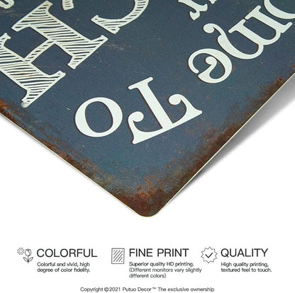 Putuo Decor Welcome to Our Porch Sign, Aluminum Metal Wall Sign for Home, Bar, Farmhouse, 12x8 Inches Use Outdoor/Indoor