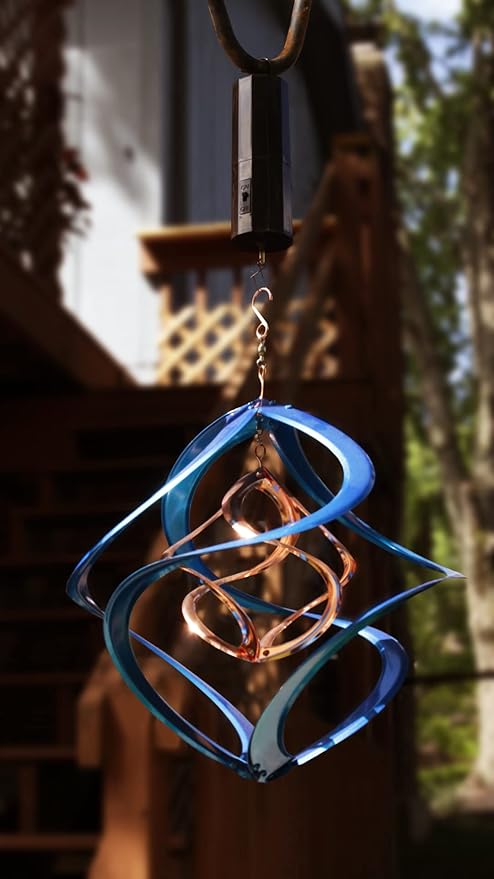 Red Carpet Studios The Original Cosmix Deluxe Helix Wind Spinner, Medium 14-Inch, Double Blue & Copper