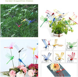 Garden Yellow Dragonfly Stakes with Sticks,3D Removable Fake Dragonfly,10" Waterproof Shaking Head Dragonflies Ornaments Garden Decor for Outside,Plant Decoration and House Warmings (25)