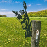 Farm Bear Art Garden Decor Outdoor Decoration, Farm Peeping Cow Metal Art Outdoor Decor, Fence Animals Silhouette Art Decoration for Farmhouse, Yard, Lawn Weather (A)