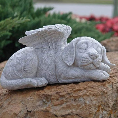 Design Toscano QL6079 Dog Angel Pet Memorial Grave Marker Tribute Statue, 10 Inches Wide, 5 Inches Deep, 5 Inches High, Handcast Polyresin, Antique Stone Finish