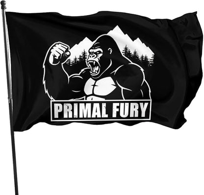 Gorilla Flag Outdoor Heavy Duty Gym Banner Double Sided 3x5 Ft Fitness Workout Flags with Brass Grommets for Room Decor, Bedroom, Garden, House Decoration