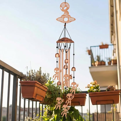 Alien Style Metal Wind Chimes for Outside, Hanging Waterproof Aluminum Windchimes with Hook for Outdoor Garden Patio Porch Decor, 33“ Memorial Wind Chimes Friendship Gifts for Women