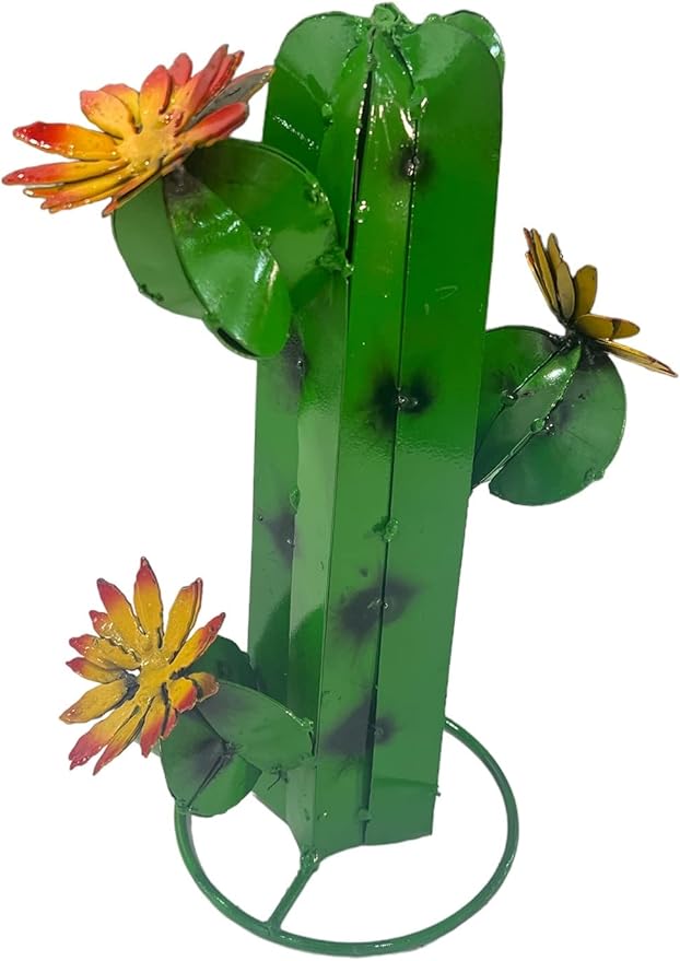 Mini Metal Saguaro - Garden Art (Green)