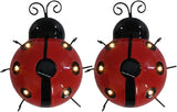 Solar Ladybug Lights Metal Garden Decor for Outside Cute Ladybugs Yard Art Lawn Ornaments Sculptures & Statues with Solar Lights Outdoor Fence Decoration for Patio